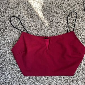 burgundy crop top